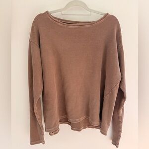 Greg Lauren Waffle Knit Long Sleeve Coco Waffle LS